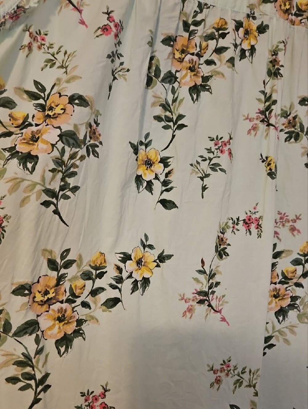 Adonna Light Mint Floral Midi Cotton Dress with Yellow Blossoms - Picture 10 of 10